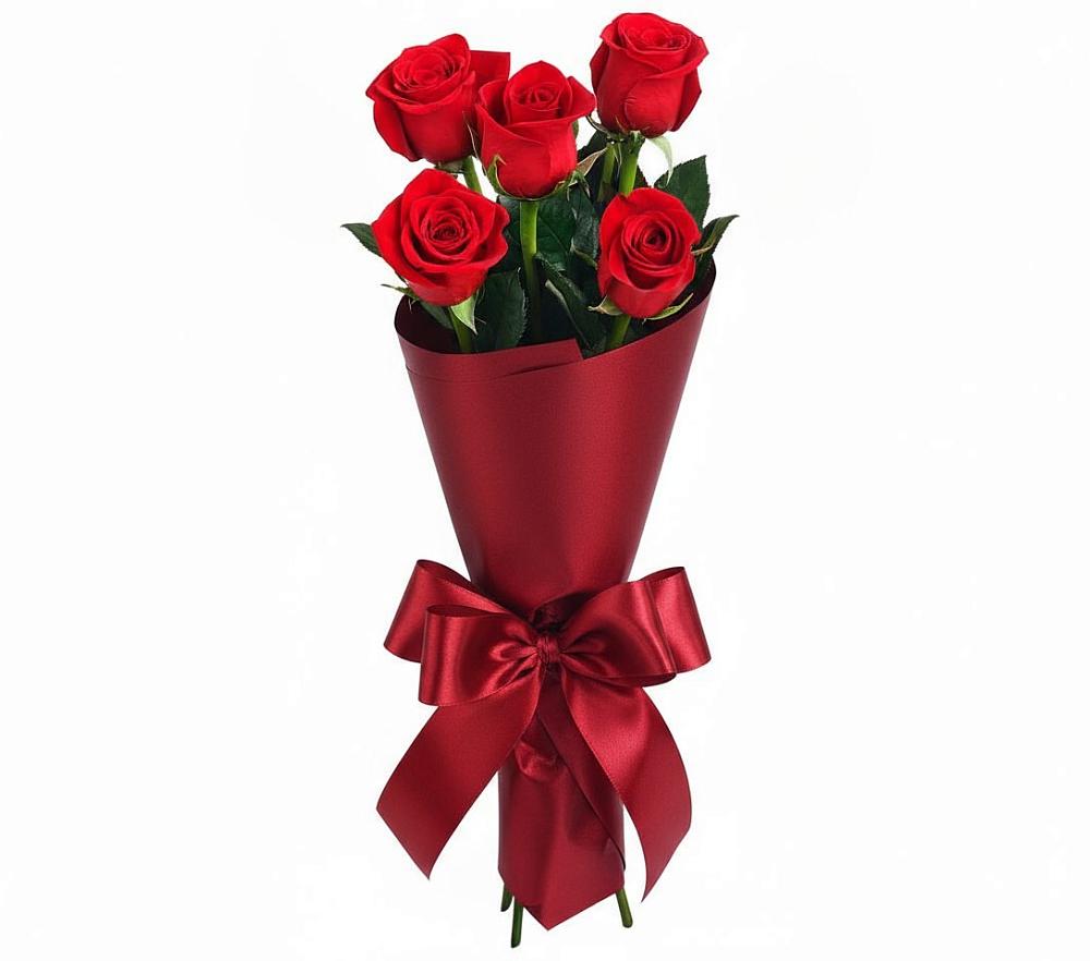 Букет 5 Красных роз Эдлесс Лав в Цагане Амане