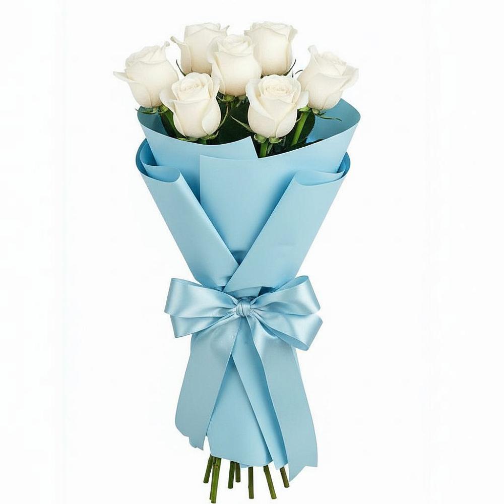 Букет 7 белых роз Проуд в Цагане Амане