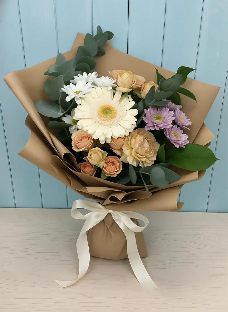 Букет цветов из: Герберы и Хризантемы в Цагане Амане