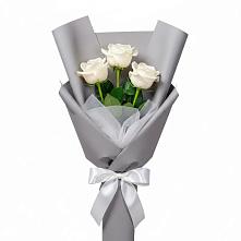 Букет 3 белые розы #REPLACE_PRED# Цагане Амане