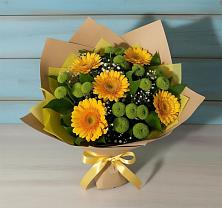 Букет цветов из:  Герберы и Хризантемы в Цагане Амане