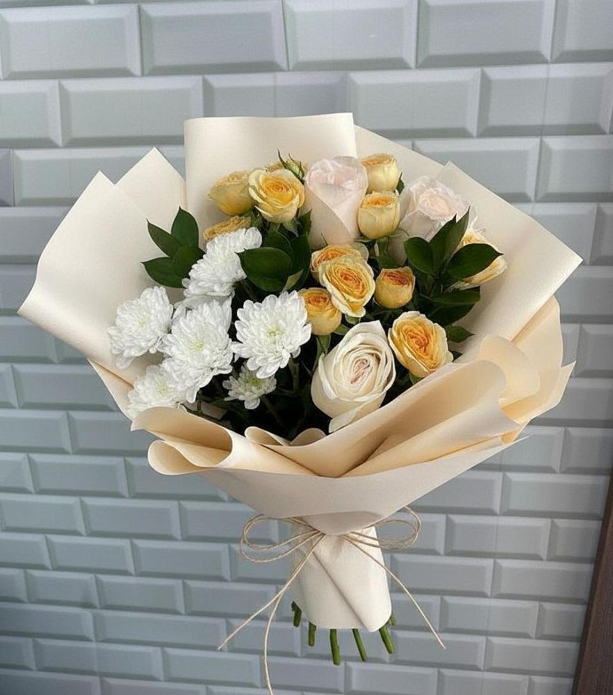 Букет цветов из: Розы и Хризантемы в Цагане Амане