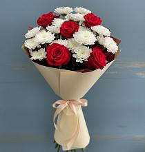Букет цветов из:  Розы и Хризантемы в Цагане Амане