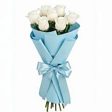 Букет 7 белых роз Проуд в Цагане Амане