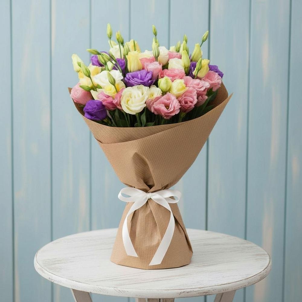 Букет цветов из: Лизиантусы в Цагане Амане