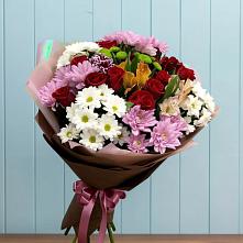 Букет цветов из:  Розы, Хризантемы и Альстромерии в Цагане Амане