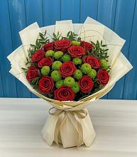 Букет цветов из:  Розы и Хризантемы в Цагане Амане