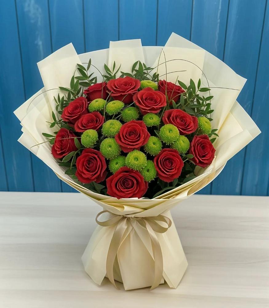 Букет цветов из: Розы и Хризантемы в Цагане Амане