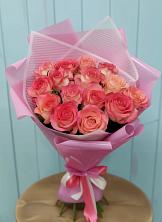Букет 15 Розовых роз Равель в Цагане Амане