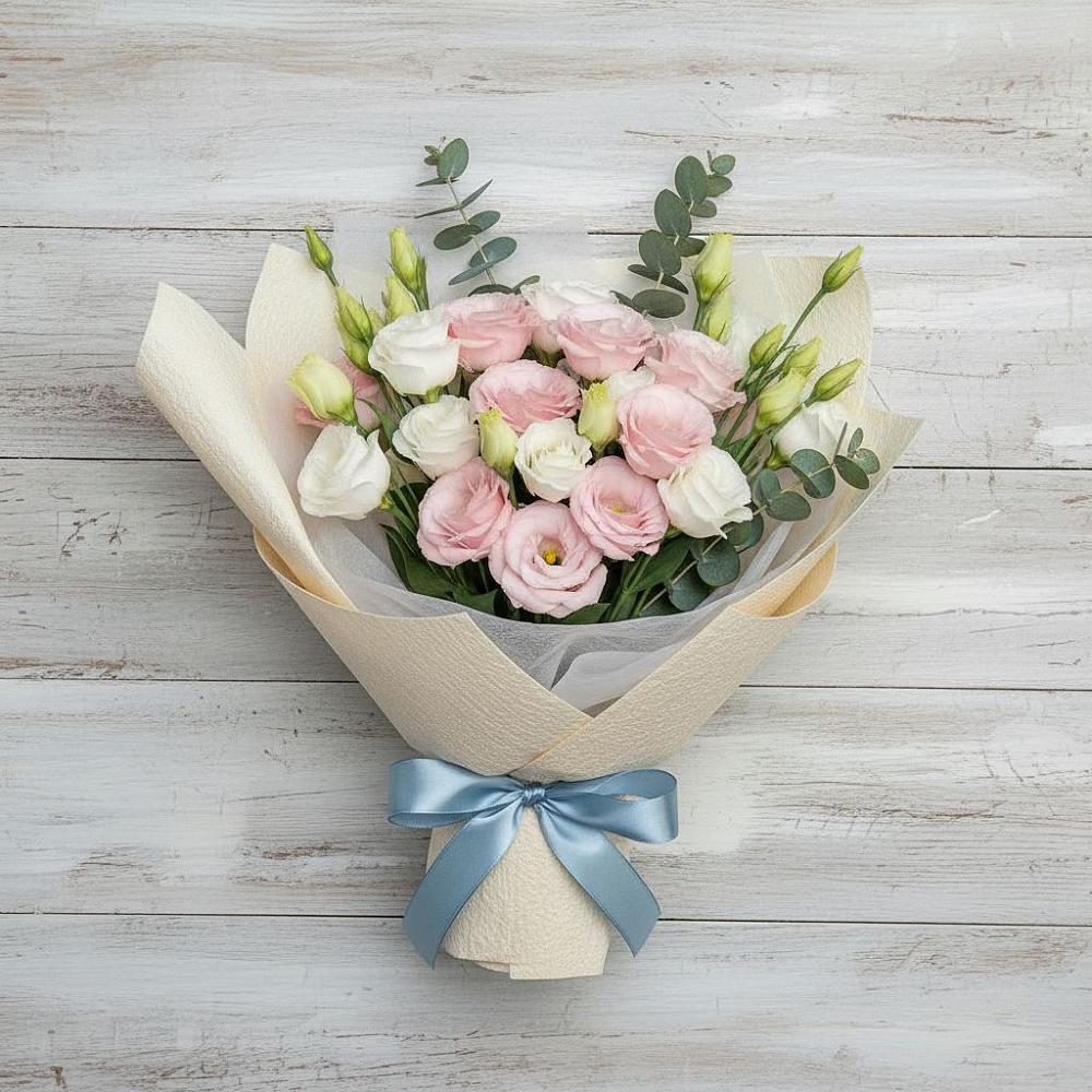 Букет цветов из: Лизиантусы в Цагане Амане